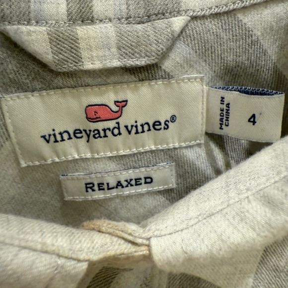 Vineyard Vines Tops - Vineyard Vines Womens Relaxed Fit Plaid Button Down Shirt Size 4